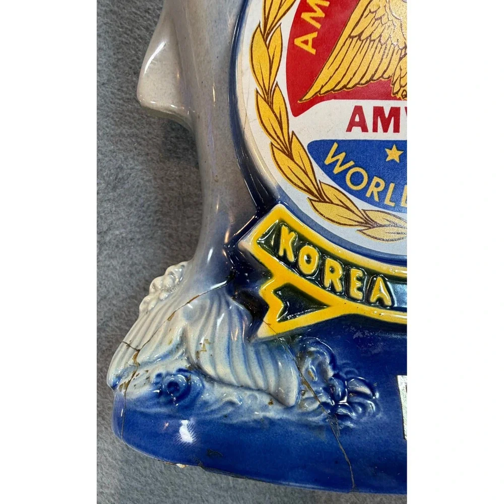 Vintage 1974 Ezra Brooks AMVETS Dolphin Decanter Hollywood Florida 30th National